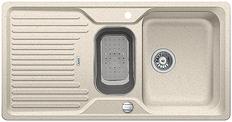 BLANCO CLASSIC 6 S, SILGRANIT until 10-2014, sand, with drain remote control, with plastic colander, reversible, 600 mm min. cabinet size