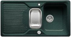 BLANCO CLASSIC 6 S, SILGRANIT, green, with drain remote control, with stainless steel colander, reversible, 600 mm min. cabinet size