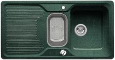 BLANCO CLASSIC 6 S, SILGRANIT until 10-2014, green, with drain remote control, with plastic colander, reversible, 600 mm min. cabinet size