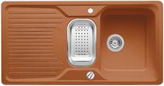 BLANCO CLASSIC 6 S-F, SILGRANIT until 10-2014, cognac, with drain remote control, with colander, reversible, 600 mm min. cabinet size