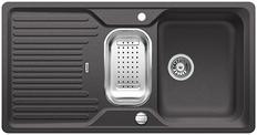 BLANCO CLASSIC 6 S, SILGRANIT, rock grey, with drain remote control, with stainless steel colander, reversible, 600 mm min. cabinet size