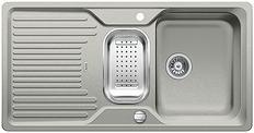 BLANCO CLASSIC 6 S, SILGRANIT, pearl grey, with drain remote control, with stainless steel colander, reversible, 600 mm min. cabinet size