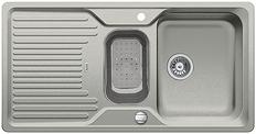BLANCO CLASSIC 6 S, SILGRANIT until 10-2014, pearl grey, with drain remote control, with plastic colander, reversible, 600 mm min. cabinet size