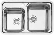 BLANCO CLASSIC 8-F, Stainless steel satin polish, w/o drain remote control, Bowl right, 800 mm min. cabinet size