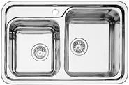 BLANCO CLASSIC 8-F, Stainless steel satin polish, w/o drain remote control, Bowl right, 800 mm min. cabinet size