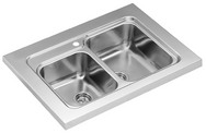 BLANCO CLASSIC 8-M, Stainless steel satin polish, w/o drain remote control, Bowl right, 800 mm min. cabinet size