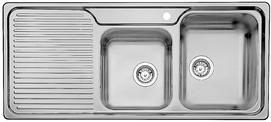 BLANCO CLASSIC 8 S, Stainless steel Microtex, w/o drain remote control, Bowl right, 800 mm min. cabinet size
