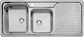 BLANCO CLASSIC 8 S, Stainless steel Microtex, w/o drain remote control, Bowl left, 800 mm min. cabinet size