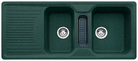 BLANCO CLASSIC 8 S-F, SILGRANIT Clean, green, incl. plastic colander, reversible, 800 mm min. cabinet size