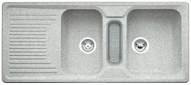 BLANCO CLASSIC 8 S, SILGRANIT, greystone, incl. plastic colander, reversible, 800 mm min. cabinet size