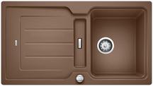 BLANCO CLASSIC NEO 5 S, SILGRANIT, nutmeg, with drain remote control, with accessories, reversible, 500 mm min. cabinet size
