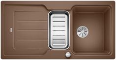 BLANCO CLASSIC NEO 6 S, SILGRANIT, nutmeg, with drain remote control, with accessories, reversible, 600 mm min. cabinet size