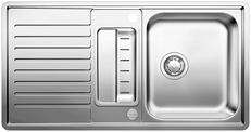BLANCO CLASSIC Pro 5 S-IF, Stainless steel satin polish, with drain remote control, with colander, reversible, 500 mm min. cabinet size