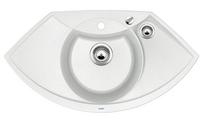 BLANCO COSMO 5 S, SILGRANIT until 10-2014, white, with drain remote control, Bowl centred, 500 mm min. cabinet size