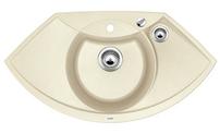 BLANCO COSMO 5 S-F, SILGRANIT until 10-2014, jasmine, with drain remote control, Bowl centred, 500 mm min. cabinet size
