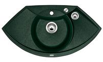 BLANCO COSMO 5 S-F, SILGRANIT until 10-2014, green, with drain remote control, Bowl centred, 500 mm min. cabinet size