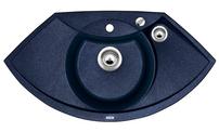 BLANCO COSMO 5 S-F, SILGRANIT until 10-2014, night blue, with drain remote control, Bowl centred, 500 mm min. cabinet size
