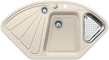 BLANCODELTA, SILGRANIT until 10-2008, sand, with drain remote control, with colander, Bowl right, 700 mm min. cabinet size