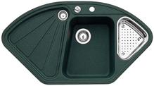 BLANCODELTA, SILGRANIT until 10-2008, green, with drain remote control, with colander, Bowl right, 700 mm min. cabinet size