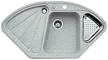 BLANCODELTA, SILGRANIT until 10-2014, greystone, w/o drain remote control, with siphon, Bowl right, 700 mm min. cabinet size