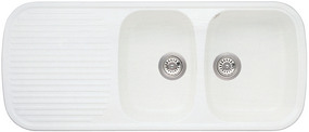 BLANCO DUO 8 S, SILACRON, white, w/o drain remote control, reversible, 800 mm min. cabinet size