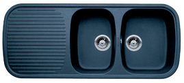 BLANCO DUO 8 S, SILGRANIT Clean, night blue, w/o drain remote control, reversible, 800 mm min. cabinet size