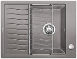 BLANCO ELON 45 S, SILGRANIT, alu metallic, with drain remote control, with accessories, reversible, 450 mm min. cabinet size