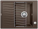 BLANCO ELON 45 S, SILGRANIT, coffee, with drain remote control, with accessories, reversible, 450 mm min. cabinet size