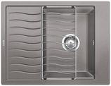 BLANCO ELON 45 S, SILGRANIT, alu metallic, w/o drain remote control, reversible, 450 mm min. cabinet size