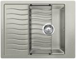 BLANCO ELON 45 S, SILGRANIT, pearl grey, w/o drain remote control, reversible, 450 mm min. cabinet size