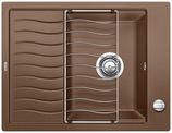 BLANCO ELON 45 S, SILGRANIT, nutmeg, with drain remote control, with accessories, reversible, 450 mm min. cabinet size