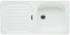 BLANCO FLEX, special steel enamelled, white, w/o drain remote control, reversible, 450 mm min. cabinet size