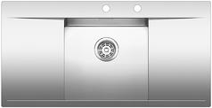 BLANCO FLOW 45 S-IF, Stainless steel satin polish, with drain remote control, Bowl centred, 450 mm min. cabinet size