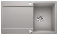 BLANCO IDENTO 45 S-F, Ceramic PuraPlus, alu grey, with drain remote control, reversible, 450 mm min. cabinet size