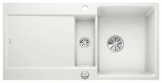 BLANCO IDENTO 6 S-F, Ceramic PuraPlus, white matt, with drain remote control, reversible, 600 mm min. cabinet size
