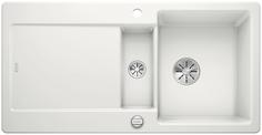 BLANCO IDENTO 6 S, Ceramic PuraPlus, white matt, with drain remote control, reversible, 600 mm min. cabinet size