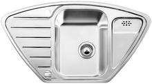 BLANCO LANTOS 9 E, Stainless steel brushed finish, with drain remote control, Bowl centred, 600 mm min. cabinet size