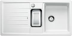 BLANCO LEXA 6 S, SILGRANIT, white, with drain remote control, with accessories, reversible, 600 mm min. cabinet size