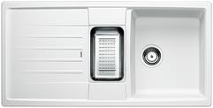 BLANCO LEXA 6 S, SILGRANIT, white, w/o drain remote control, with colander, reversible, 600 mm min. cabinet size