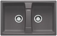 BLANCO LEXA 8, SILGRANIT, rock grey, w/o drain remote control, reversible, 800 mm min. cabinet size