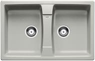 BLANCO LEXA 8, SILGRANIT, pearl grey, w/o drain remote control, reversible, 800 mm min. cabinet size