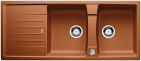 BLANCO LEXA 8 S, SILGRANIT, cognac, with drain remote control, reversible, 800 mm min. cabinet size