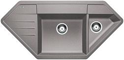BLANCO LEXA 9 E, SILGRANIT, alu metallic, w/o drain remote control, Bowl right, 800 mm min. cabinet size