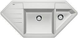 BLANCO LEXA 9 E, SILGRANIT, silk grey, w/o drain remote control, Bowl right, 800 mm min. cabinet size