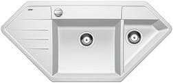 BLANCO LEXA 9 E, SILGRANIT, white, with drain remote control, Bowl right, 800 mm min. cabinet size