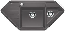 BLANCO LEXA 9 E, SILGRANIT, rock grey, with drain remote control, Bowl right, 800 mm min. cabinet size