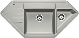 BLANCO LEXA 9 E, SILGRANIT, pearl grey, w/o drain remote control, Bowl right, 800 mm min. cabinet size