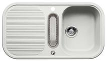 BLANCO LINE 5 S, SILGRANIT Clean, silk grey, with drain remote control, with colander, reversible, 500 mm min. cabinet size