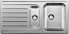 BLANCO LIVIT 6 S, Stainless steel Linen, w/o drain remote control, reversible, 600 mm min. cabinet size