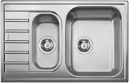 BLANCO LIVIT 6 S Compact, Stainless steel Linen, w/o drain remote control, reversible, 600 mm min. cabinet size